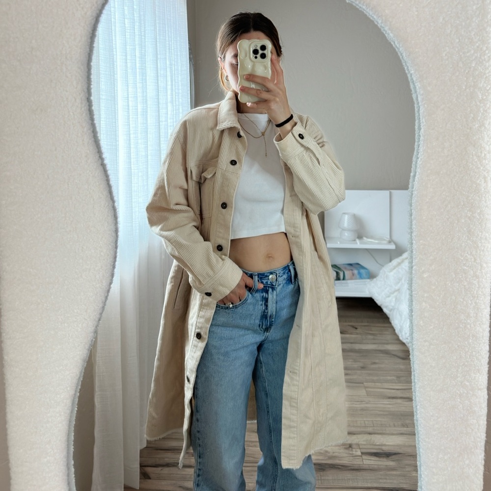 longline corduroy shacket